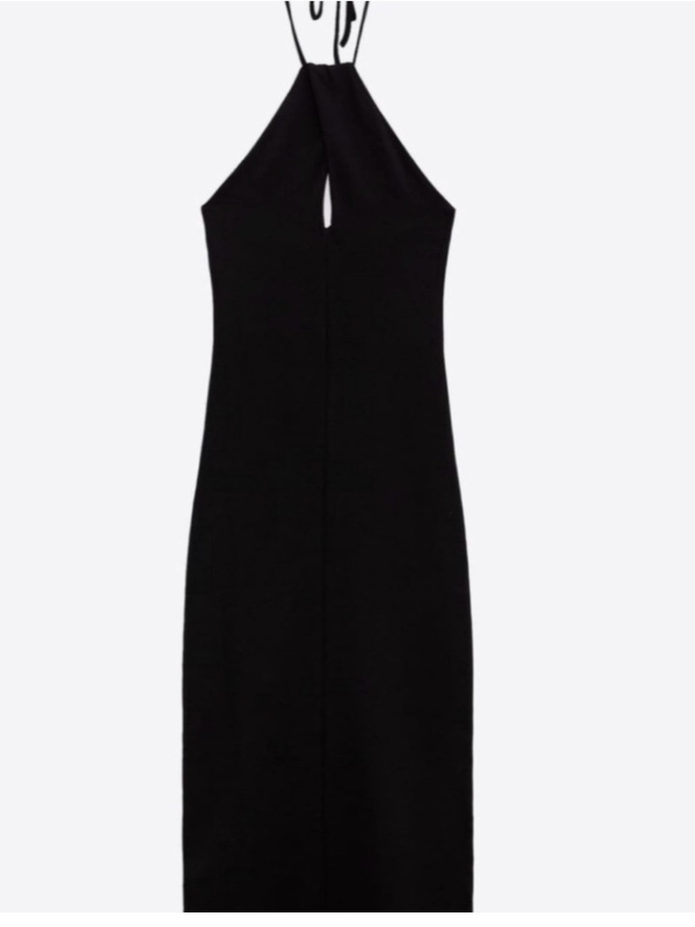 Zara Black Halter Midi Dress with Keyhole - Picture 3 of 7